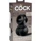 King Cock Elite The Crown Jewels Vibrating Swinging Balls - Black