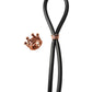 Bolo Silicone Lasso w/Rose Gold Crown Slider Ring - Black