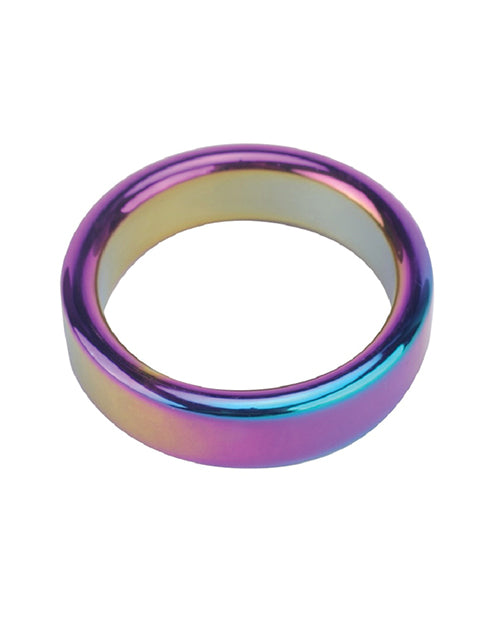 Plesur 2" Metal Cock Ring - Rainbow