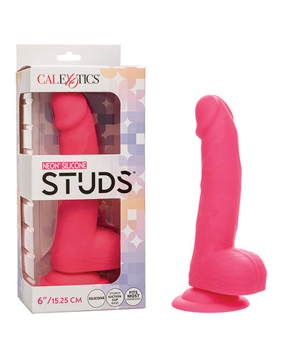 Silicone Studs Realistic Dildo | Neon 6" Big Dildo | Pink Dildo | Suction Cup Dildo