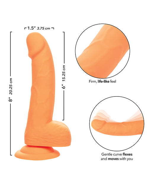 Silicone Studs 6" Big Dildo | Orange Suction Cup Dildo | Realistic Dildo | Neon Silicone Dildo