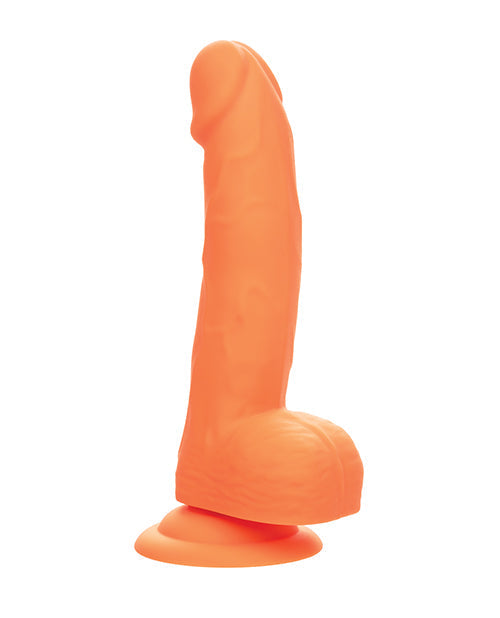 Silicone Studs 6" Big Dildo | Orange Suction Cup Dildo | Realistic Dildo | Neon Silicone Dildo