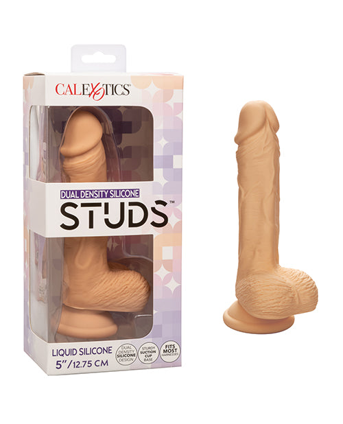 Studs Dual Density Realistic Dildo | Silicone Dildo | 5" Big Dildo | Ivory Suction Cup Dildo