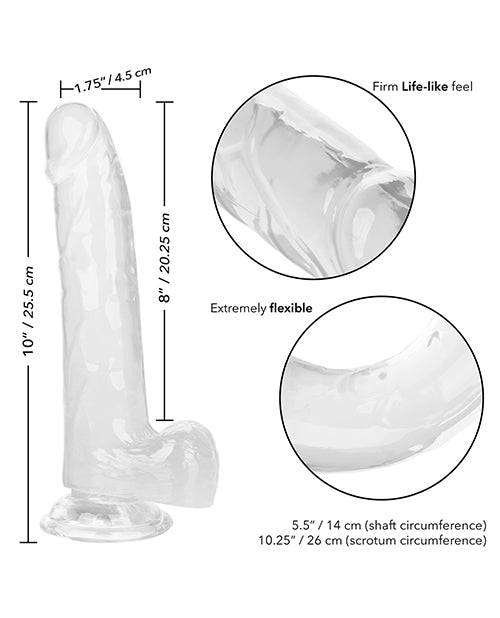 Size Queen 8" Big Dildo | Clear Suction Cup Dildo | Realistic Dildo | Large Dildo