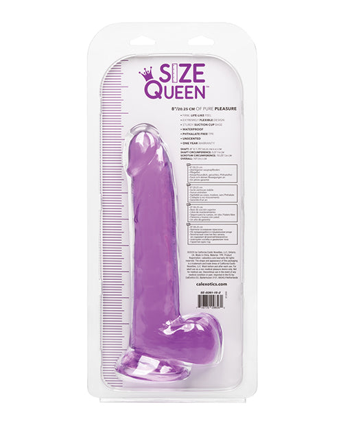 Size Queen 8" Big Dildo | Purple Dildo | Realistic Dildo | Suction Cup Dildo | Large Dildo