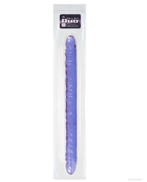 17" Big Dildo | Slim Jim Double Dildo | Veined Realistic Dildo | Reflective Gel Purple Dildo