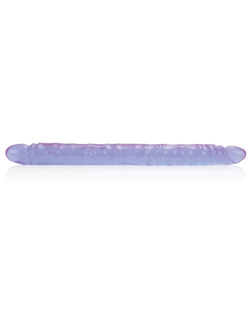 17" Big Dildo | Slim Jim Double Dildo | Veined Realistic Dildo | Reflective Gel Purple Dildo