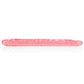 17" Big Dildo | Slim Jim Duo Giant Dildo | Veined Realistic Dildo | Translucence Gel Pink Dildo