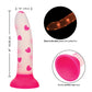 Glow Stick Heart Suction Cup Glow-in-the-Dark Dildo - Pink