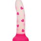 Glow Stick Heart Suction Cup Glow-in-the-Dark Dildo - Pink