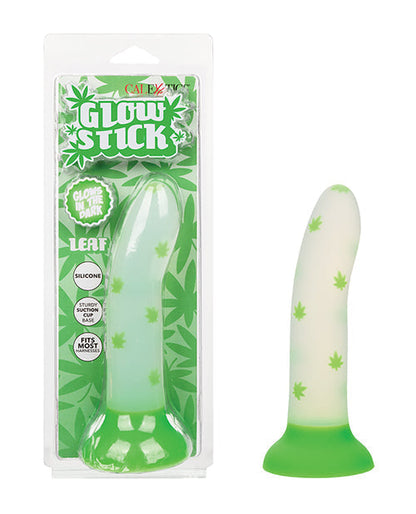 Glowing Stick Realistic Dildo | Leaf Suction Cup Dildo | Green Glow-in-the-Dark Big Dildo