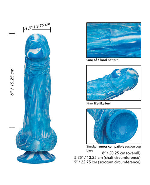 Twisted Love Realistic Dildo | Silicone Dildo | Blue 5-Inch Big Dildo | Suction Cup Dildo