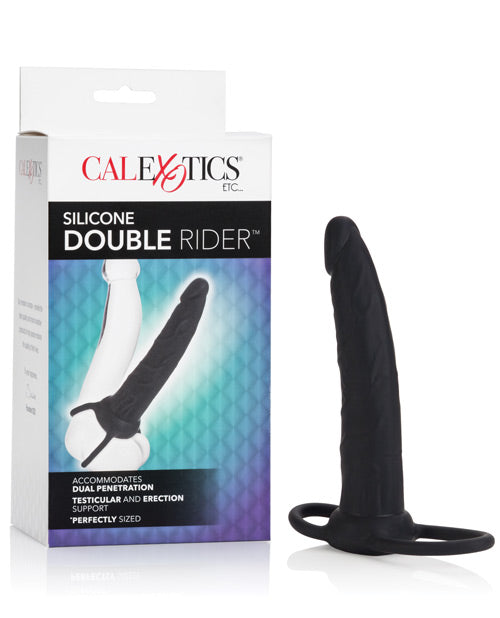 Double Rider Realistic Dildo | 6.5" Big Dildo | Dual Ring Black Dildo | Double Penetration Dildo