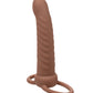 Performance Maxx Rechargeable Ribbed Dual Penetrator - Brown