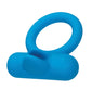 Couple's Enhancer Silicone Rechargeable Double Trouble Enhancer w/Flickering Dual Teasers - Blue