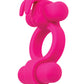 Couple's Enhancer Silicone Rechargeable Rockin' Rabbit Enhancer - Fuchsia