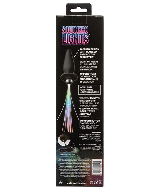 Southern Lights Rechargeable Vibrating Light Up Anal Probe - Black