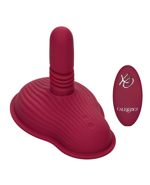 Dual Rider Remote Control Vibrator | Grinding Thrusting Vibrator | Red 12x Ribbed Best Vibrator for Women