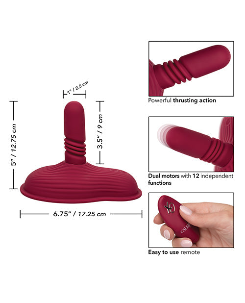 Dual Rider Remote Control Vibrator | Grinding Thrusting Vibrator | Red 12x Ribbed Best Vibrator for Women