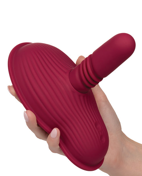 Dual Rider Remote Control Vibrator | Grinding Thrusting Vibrator | Red 12x Ribbed Best Vibrator for Women