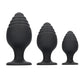 Shots Ouch Rippled Butt Plug Set - Black