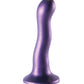 Shots Ouch 7" Big Dildo | Curvy G-Spot Realistic Dildo | Metallic Purple Suction Cup Dildo