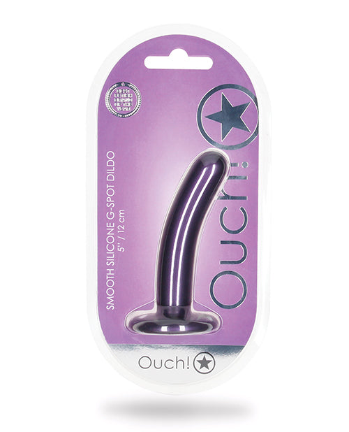 Shots Ouch 5" Big Dildo | Smooth G-Spot Large Dildo | Metallic Purple Suction Cup Dildo