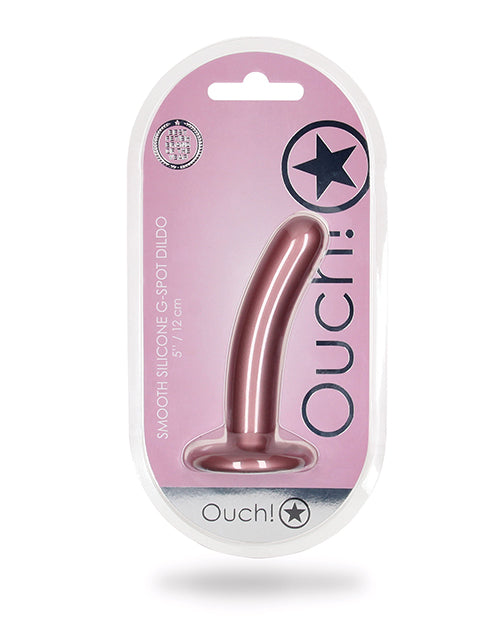 Shots Ouch 5" Big Dildo | Smooth G-Spot Realistic Dildo | Silicone Rose Gold Suction Cup Dildo