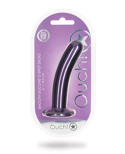 Shots Ouch 6" Big Dildo | Smooth G-Spot Realistic Dildo | Metallic Purple Suction Cup Dildo