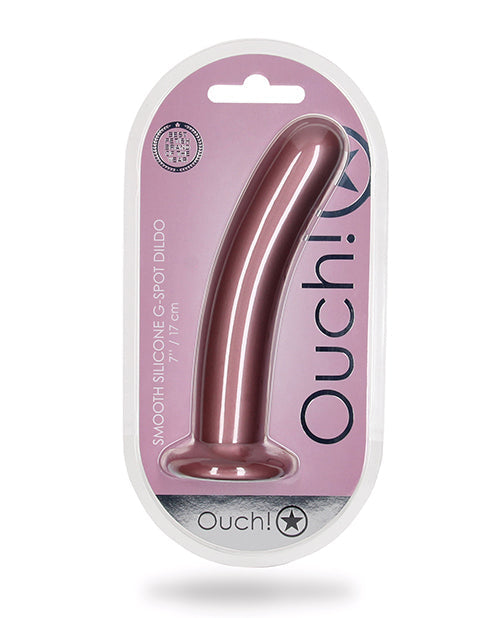 Shots Ouch 7" Big Dildo | Smooth G-Spot Realistic Dildo | Rose Gold Suction Cup Dildo