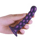 Shots Ouch 5" Big Dildo | Beaded G-Spot Realistic Dildo | Metallic Purple Suction Cup Dildo