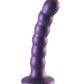 Shots Ouch 5" Big Dildo | Beaded G-Spot Realistic Dildo | Metallic Purple Suction Cup Dildo