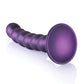 Shots Ouch 5" Big Dildo | Beaded G-Spot Realistic Dildo | Metallic Purple Suction Cup Dildo