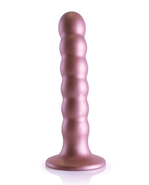 Shots Ouch 5" Big Dildo | Beaded G-Spot Large Dildo | Rose Gold Suction Cup Dildo