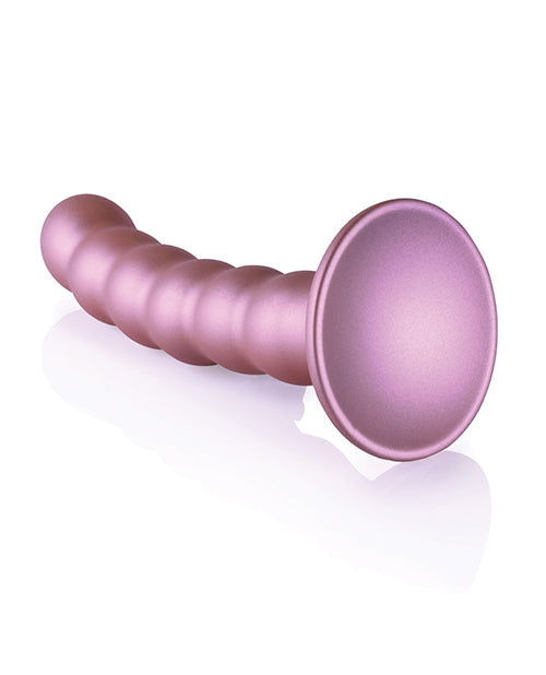 Shots Ouch 5" Big Dildo | Beaded G-Spot Large Dildo | Rose Gold Suction Cup Dildo