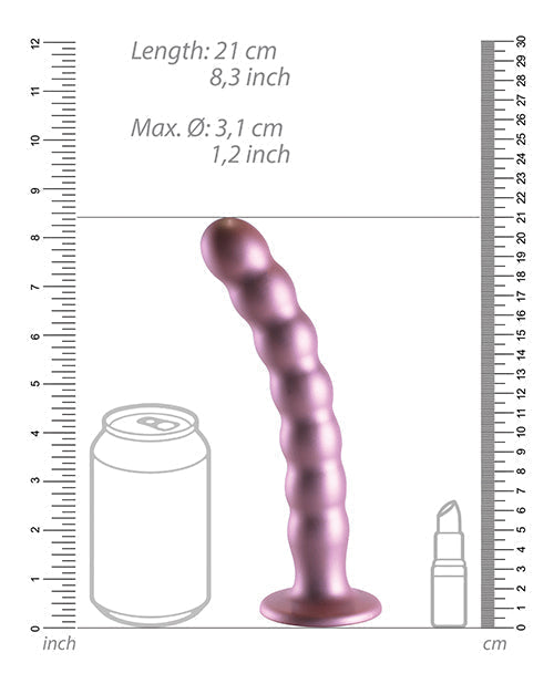 Shots Ouch 8" Big Dildo | Beaded G-Spot Realistic Dildo | Rose Gold Suction Cup Dildo