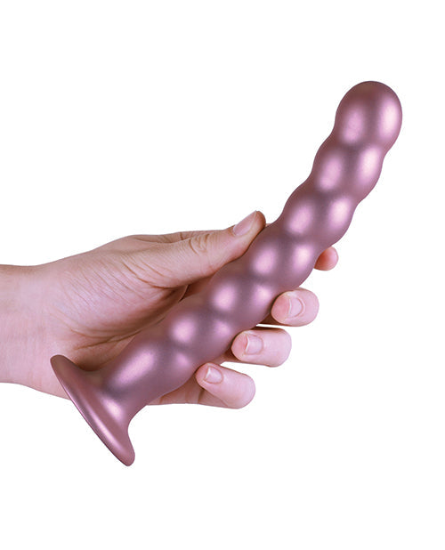 Shots Ouch 8" Big Dildo | Beaded G-Spot Realistic Dildo | Rose Gold Suction Cup Dildo