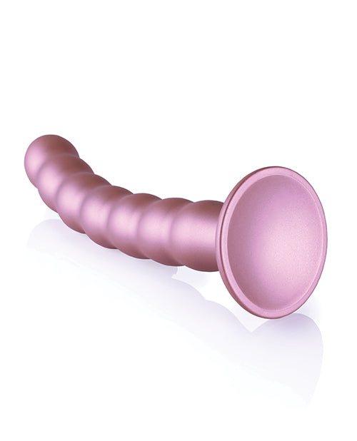 Shots Ouch 8" Big Dildo | Beaded G-Spot Realistic Dildo | Rose Gold Suction Cup Dildo