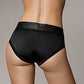 Shots Ouch Vibrating Strap On High-Cut Brief - Black XS/S