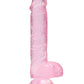 Shots RealRock Realistic Dildo | Clear 6" Big Dildo with Balls | Pink Dildo | Suction Cup Dildo