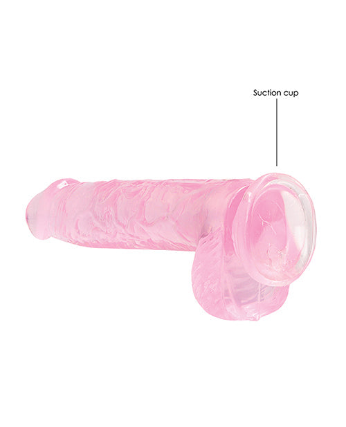 Shots RealRock Realistic Dildo | Clear 6" Big Dildo with Balls | Pink Dildo | Suction Cup Dildo