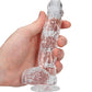 Shots RealRock Realistic Dildo | Crystal Clear 6" Big Dildo with Balls | Suction Cup Dildo