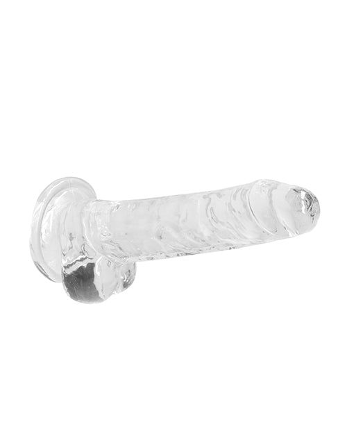 Shots RealRock Realistic Dildo | Crystal Clear 7" Big Dildo with Balls | Suction Cup Dildo