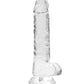 Shots RealRock Realistic Dildo | Crystal Clear 7" Big Dildo with Balls | Suction Cup Dildo