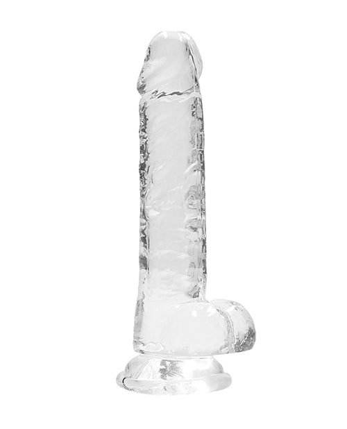 Shots RealRock Realistic Dildo | Crystal Clear 7" Big Dildo with Balls | Suction Cup Dildo