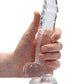 Shots RealRock Realistic Dildo | Crystal Clear 7" Big Dildo with Balls | Suction Cup Dildo