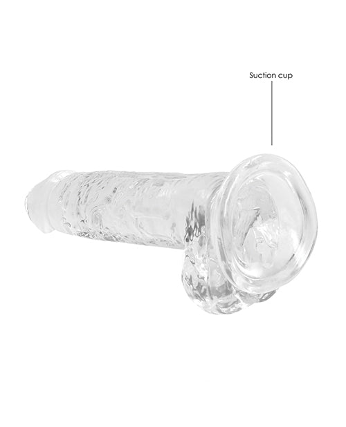 Shots RealRock Realistic Dildo | Crystal Clear 7" Big Dildo with Balls | Suction Cup Dildo