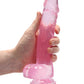 Shots RealRock Realistic Dildo | Clear 8" Big Dildo with Balls | Pink Dildo | Suction Cup Dildo