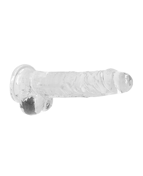 Shots RealRock Realistic Dildo | Clear 8" Big Dildo with Balls | Transparent Suction Cup Dildo