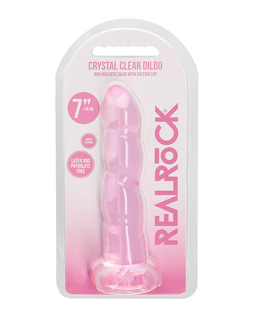 Shots RealRock Anal Dildo | Crystal Clear 7" Big Dildo | Pink Dildo | Suction Cup Dildo